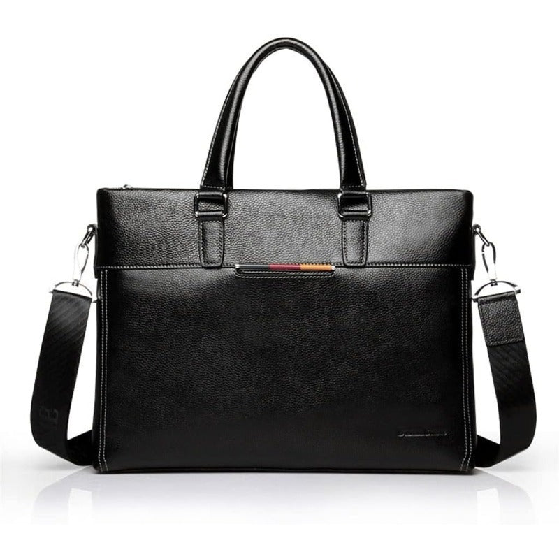 Leather Business Briefcase for Men, Suitable for Laptops, with a Horizontal Design, Perfect As a Gift