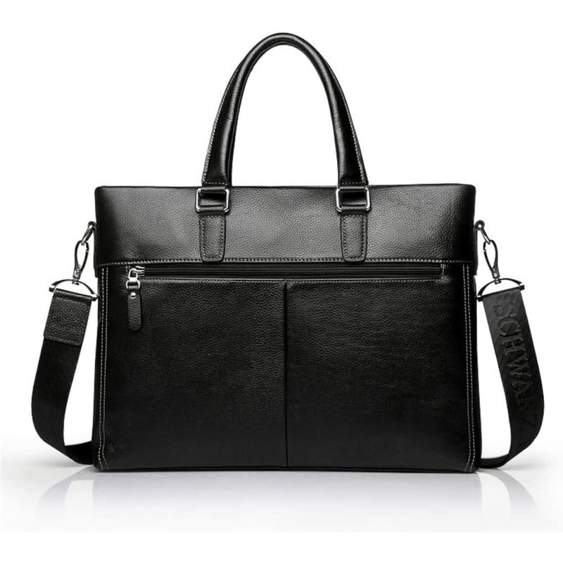 Leather Business Briefcase for Men, Suitable for Laptops, with a Horizontal Design, Perfect As a Gift