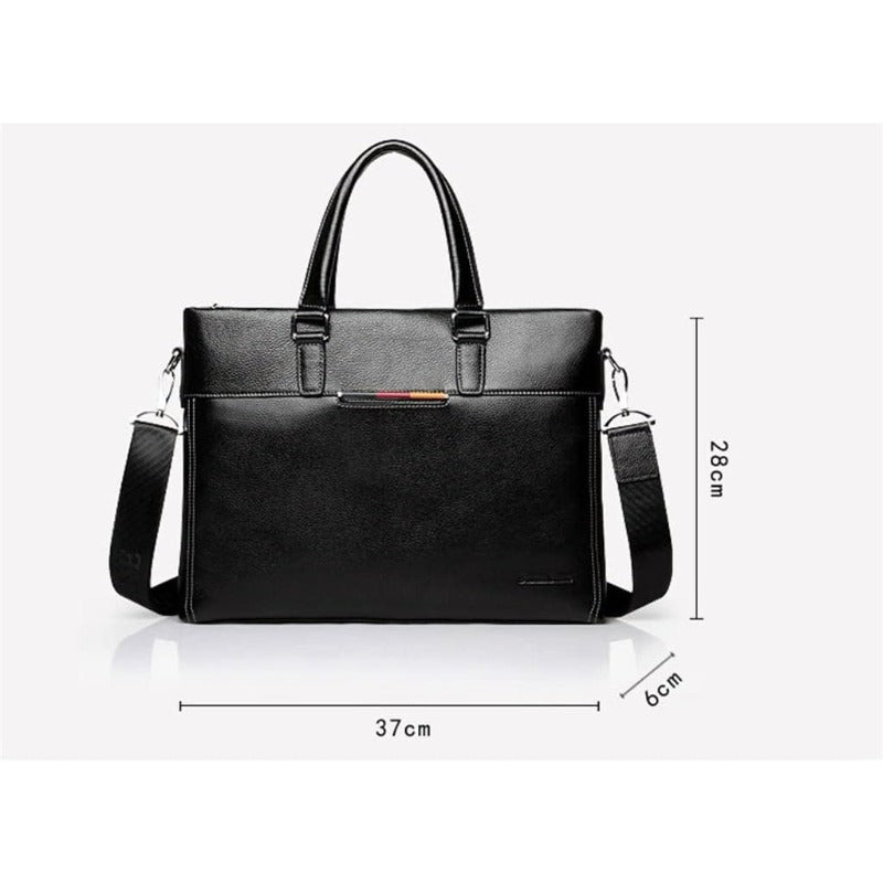 Leather Business Briefcase for Men, Suitable for Laptops, with a Horizontal Design, Perfect As a Gift