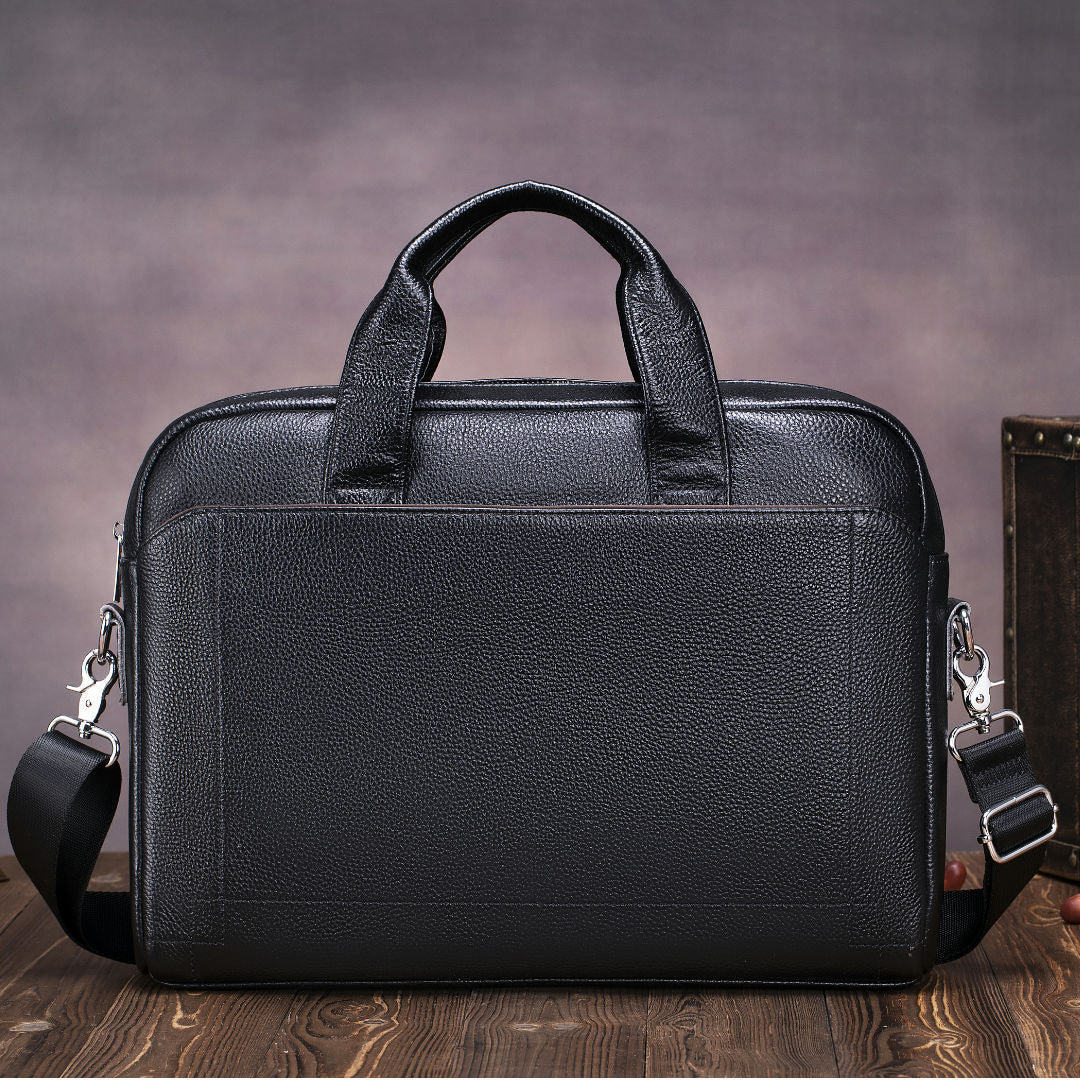Genuine Leather Men'S Briefcase | Large Capacity Multi-Layer Storage, and Wear-Resistant Design, Suitable for Daily Office Meetings and Travel