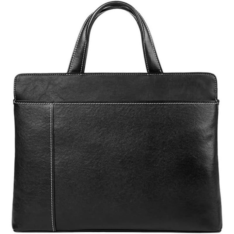 Leather Briefcase for Men, Horizontal Handbag Suitable for Computers, Business Casual Crossbody Bag