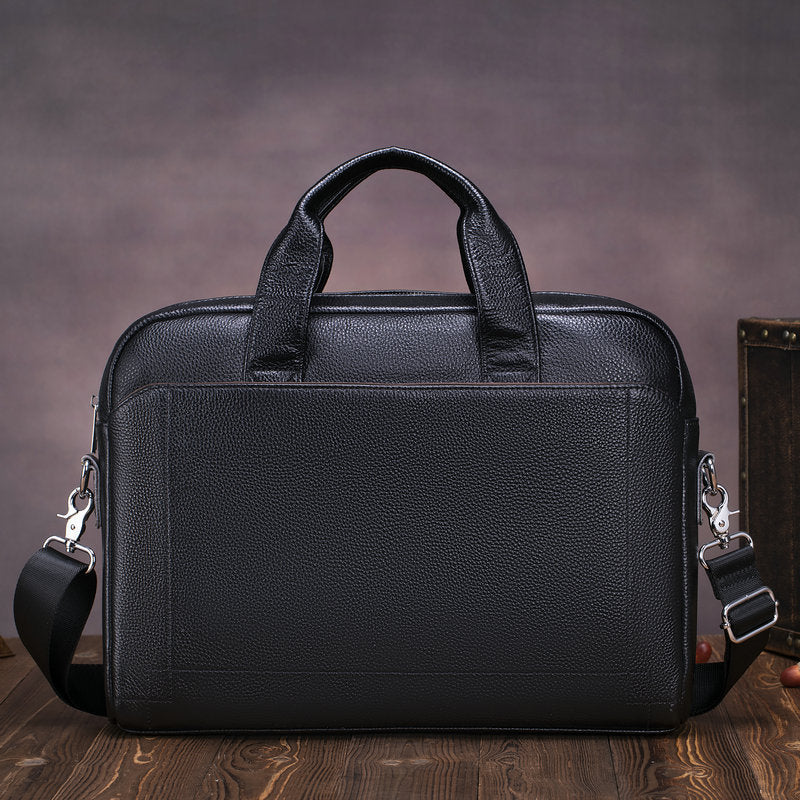 Genuine Leather Men'S Briefcase | Large Capacity Multi-Layer Storage, and Wear-Resistant Design, Suitable for Daily Office Meetings and Travel
